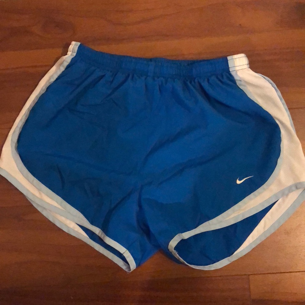 Nike blue white running shorts size s